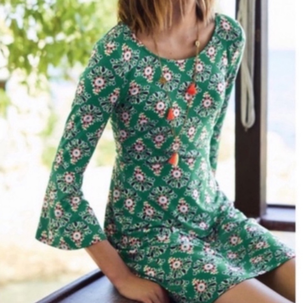 Boden Emerald Floral Mini Dress